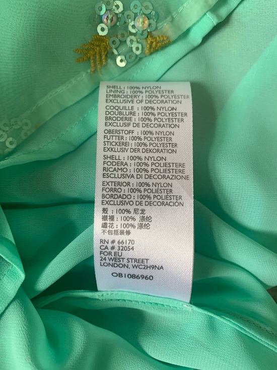 Anthropologie Sabine Beaded Sequin Mint Green Embroidered Puff Sleeve Blouse - Picture 11 of 11
